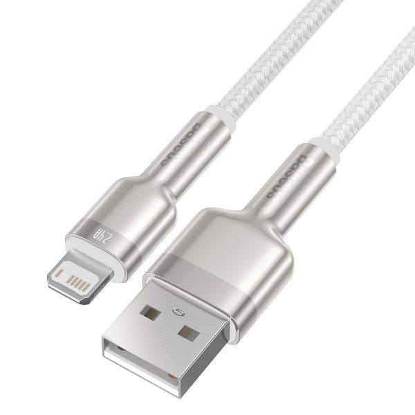 USB cable for Lightning Baseus Cafule, 2.4A, 1m (white)