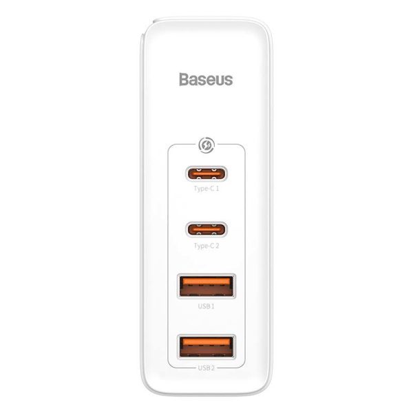 Travel Charger Baseus GaN2 Pro Quick  2x USB + 2x USB-C, 100W, EU (white)