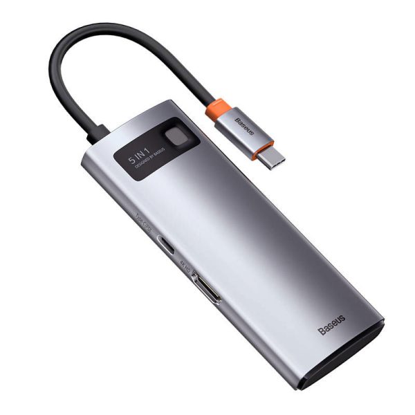 Hub 5in1 Baseus Metal Gleam Series, USB-C to 3x USB 3.0 + HDMI + USB-C PD