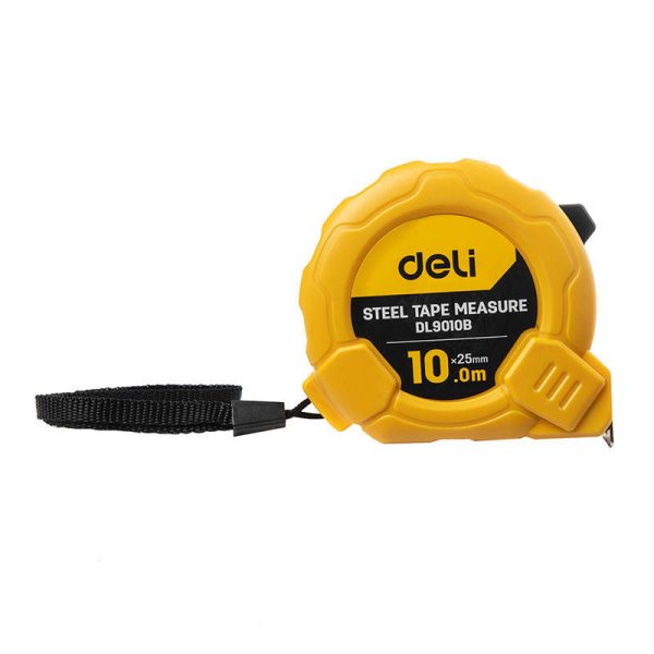 Steel Measuring Tape 10m/25mm Deli Tools EDL9010B (yellow)