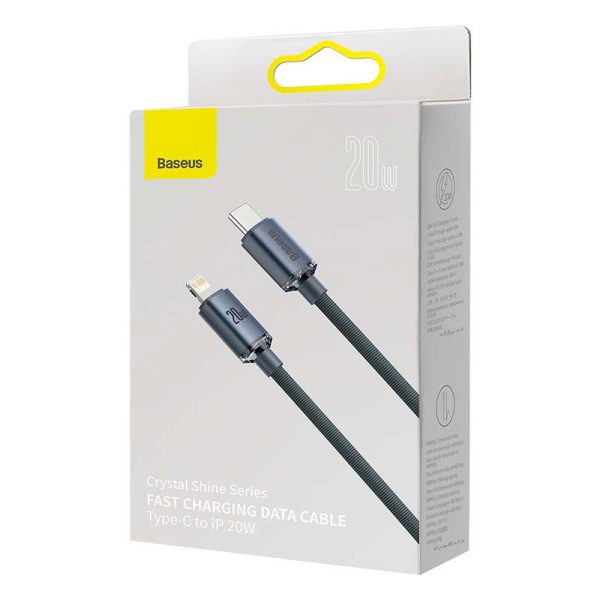 Baseus Crystal cable USB-C to Lightning, 20W, PD, 1.2m (black)