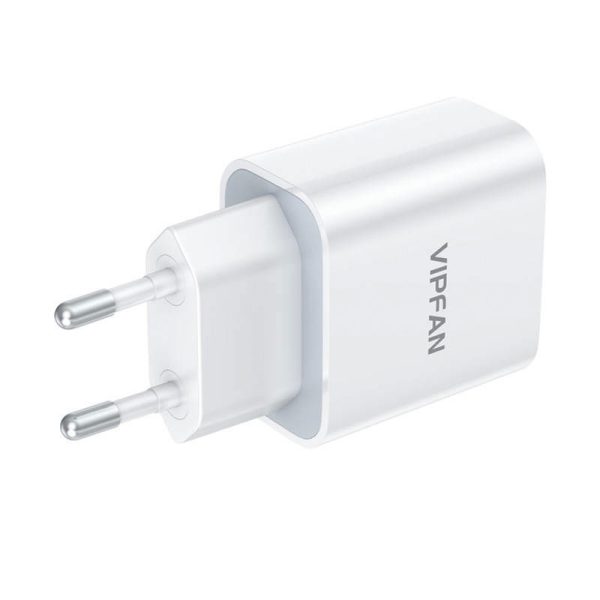 Network charger VFAN E04, USB-C, 20W, QC 3.0 (white)