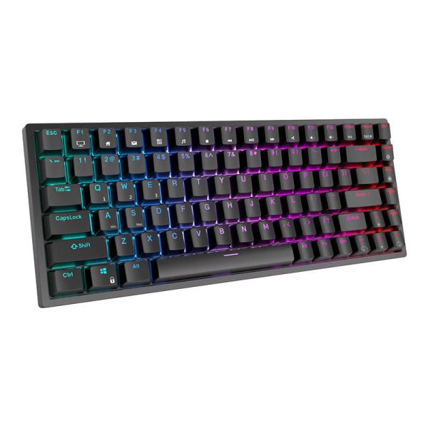 Wireless mechanical keyboard Royal Kludge RK84 RGB, Brown switch (black)