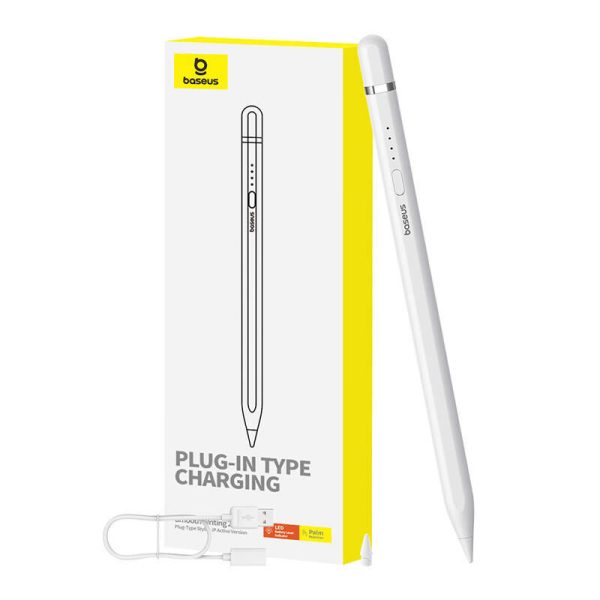 Active stylus Baseus Smooth Writing Series with plug-in charging, lightning (White)