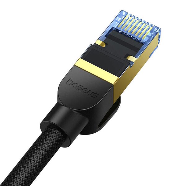 Braided network cable cat.7 Baseus Ethernet RJ45, 10Gbps, 1m (black)