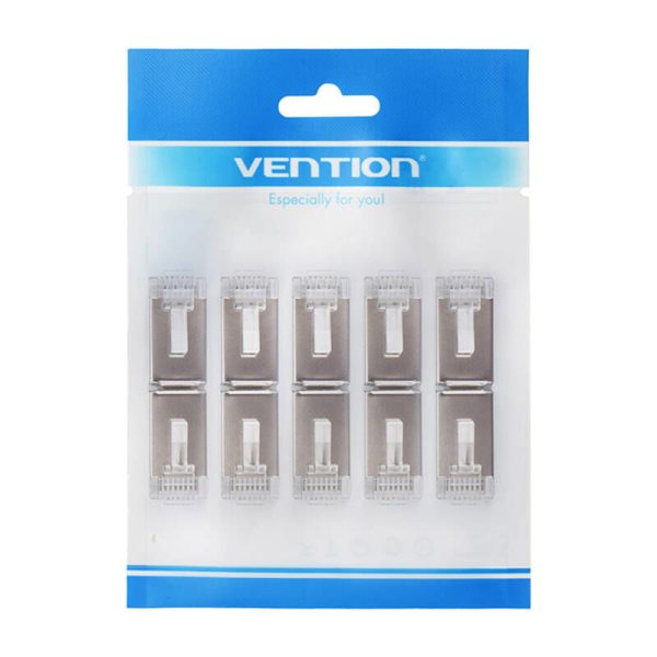 Modular RJ45 CAT.5E FTP Connector Vention IDAR0-10 Transparent 10 pcs.