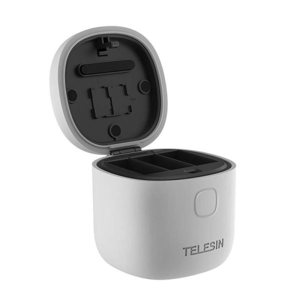 3-slot waterproof charger Allin box Telesin for GoPro Hero 9 / Hero 10 + 2 batteries (GP-BTR-905-GY-B)