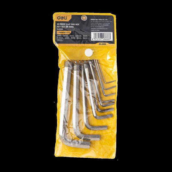 Hex Key Sets 1.5-10mm Deli Tools EDL3100 (silver)