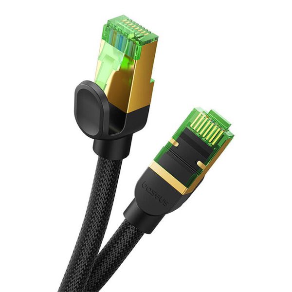 Braided network cable cat.8 Baseus Ethernet RJ45, 40Gbps, 2m (black)