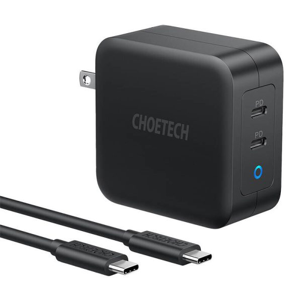 Choetech PD6008 2xUSB-C PD 100W GaN mains charger