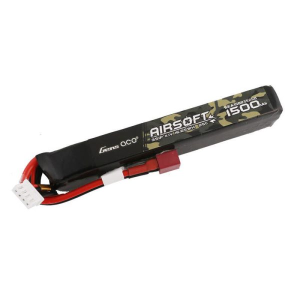 Gens ace 25C 1500mAh 3S1P 11.1V Airsoft Gun Lipo Battery with T Plug