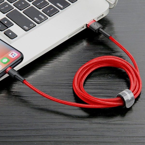 Baseus Cafule USB Lightning Kabel 2.4A 1m (zwart + rood)