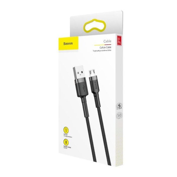 Baseus Cafule Micro USB-kabel 2.4A 0,5m (grijs + zwart)