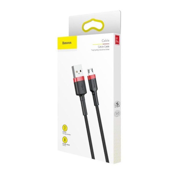 Baseus Cafule Micro USB-kabel 2.4A 1m (Rood + Zwart)