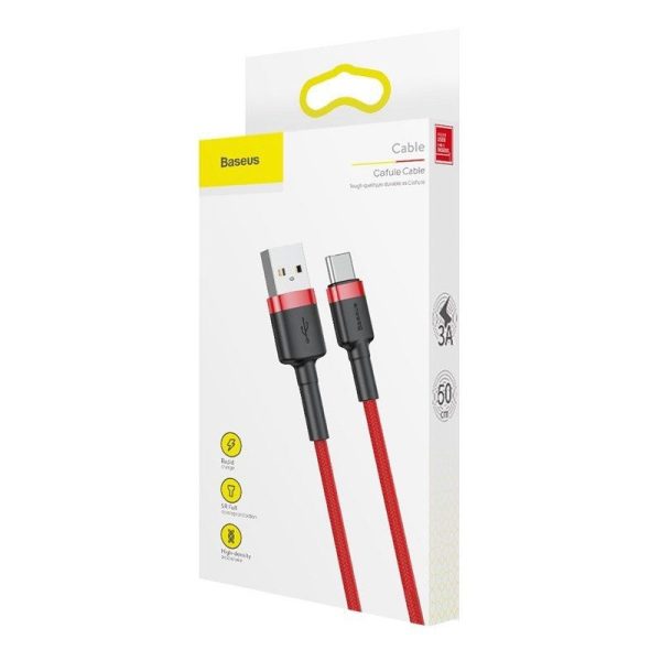 Baseus Cafule USB-C 3A 1m kabel (Rood)