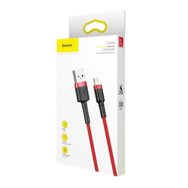 Baseus Cafule USB Lightning Kabel 2,4A 0,5m (Rood)