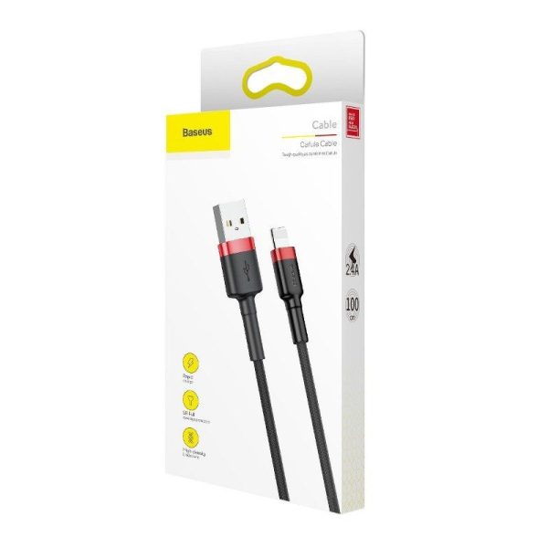 Baseus Cafule USB Lightning-kabel 1,5A 2m (Zwart+Rood)