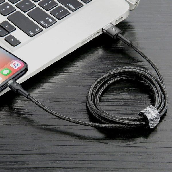 Baseus Cafule USB Lightning Kabel 2,4A 1m (Grijs + Zwart)