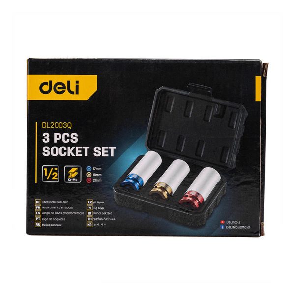 Deli Tools EDL2003Q 17-21mm Socket Set