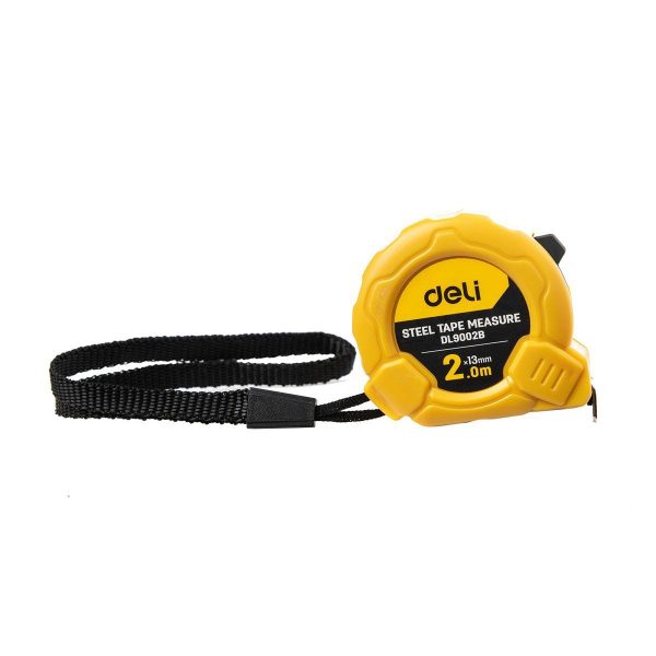 Steel Measuring Tape 2m/13mm Deli Tools EDL9002B (yellow)