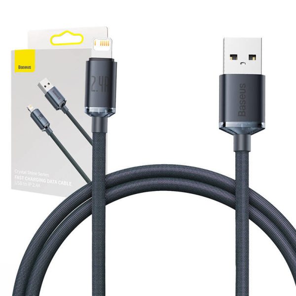 Baseus Crystal Shine cable USB to Lightning, 2.4A, 1.2m (black)