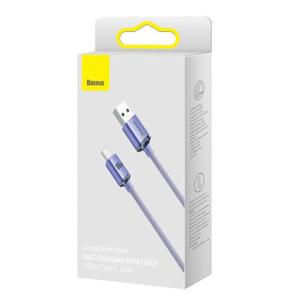 Baseus Crystal Shine cable USB to USB-C, 5A, 1.2m (purple)