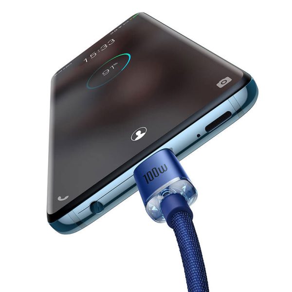 Baseus Crystal Shine cable USB-C to USB-C, 100W, 1.2m (blue)