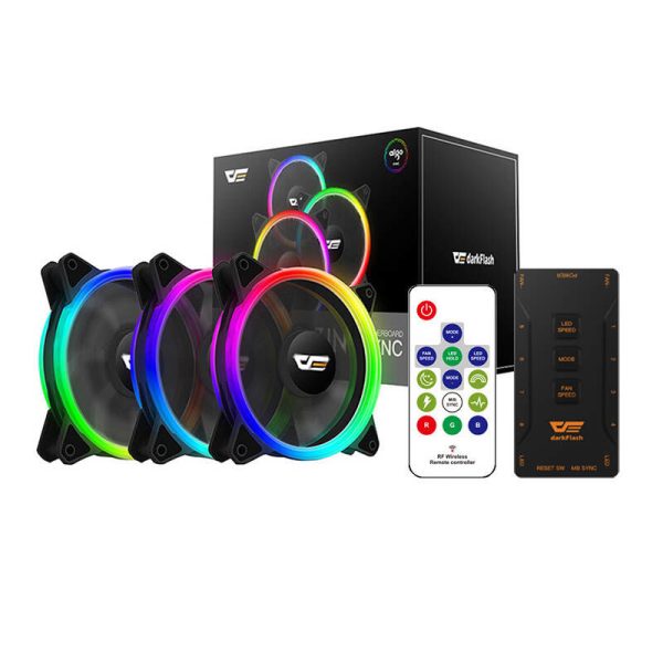 Computer Fan Set ARGB Darkflash DR12 Pro 3in1 120x120 (black)