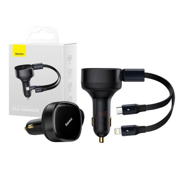 Car Charger Baseus Enjoyment with cable USB-C + Lightning 3A, 30W (Black)