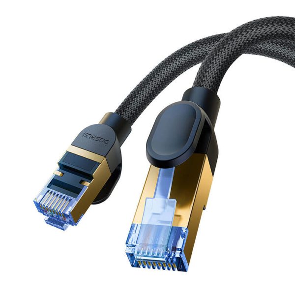 Braided network cable cat.7 Baseus Ethernet RJ45, 10Gbps, 1m (black)