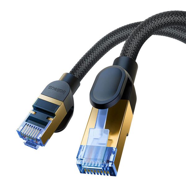 Braided network cable cat.7 Baseus Ethernet RJ45, 10Gbps, 8m (black)