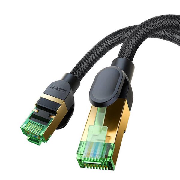 Braided network cable cat.8 Baseus Ethernet RJ45, 40Gbps, 5m (black)