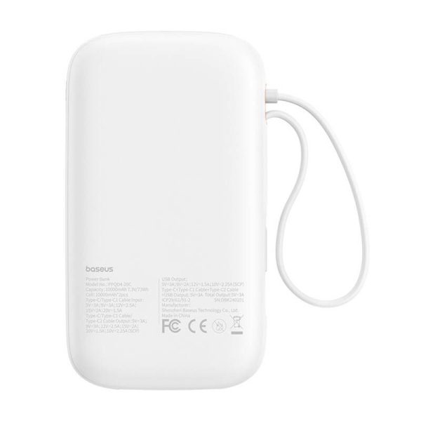 Powerbank Baseus QPow 2 20000mAh 30W 2xUSB-C (white)