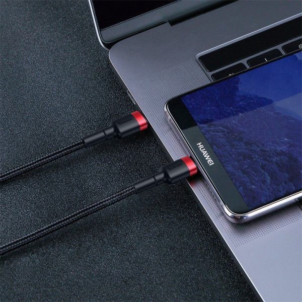 USB-C PD Baseus Kabel Cafule PD 2.0 QC 3.0 60W 1m (zwart en rood)