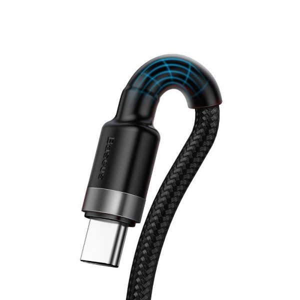 Baseus Cafule USB-C Kabel Huawei SuperCharge, QC 3.0, 5A 1m (Zwart + Grijs)