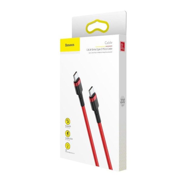 Baseus Cafule PD2.0 60W flash opladen USB voor Type-C kabel (20V 3A) 2m Rood