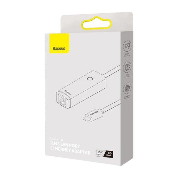 Baseus Lite Series USB-C to RJ45 Network Adapter (Black)