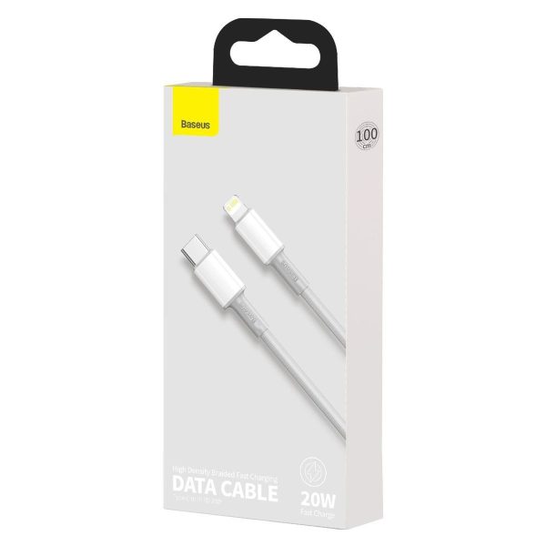 Baseus High Density Braided Cable Type-C to Lightning, PD,  20W, 1m (white)