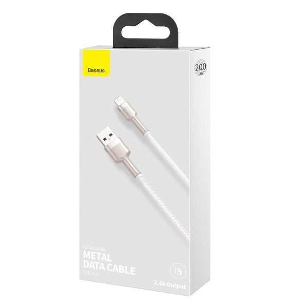 USB cable for Lightning Baseus Cafule, 2.4A, 2m (white)