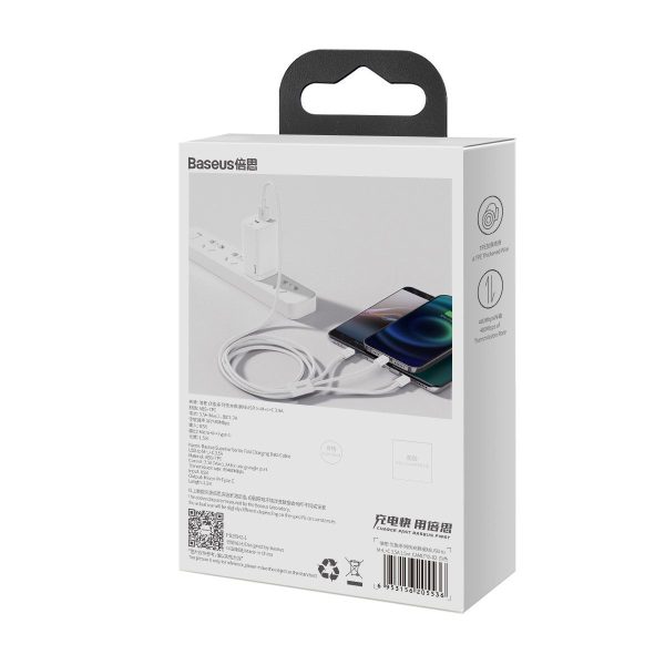 USB cable 3in1 Baseus Superior Series, USB to micro USB / USB-C / Lightning, 3.5A, 1.2m (white)