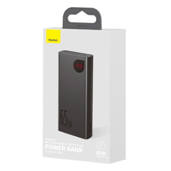 Powerbank Baseus Adaman Metal 20000mAh PD QC 3.0 65W 2xUSB + USB-C + micro USB (Black)