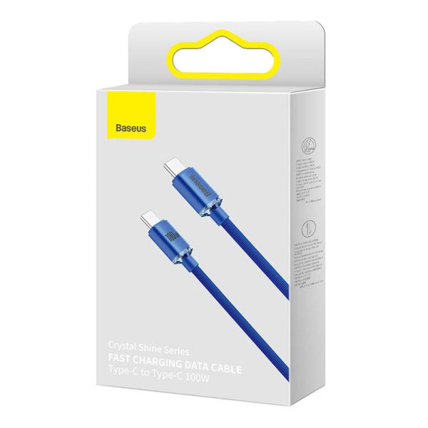 Baseus Crystal Shine cable USB-C to USB-C, 100W, 1.2m (blue)