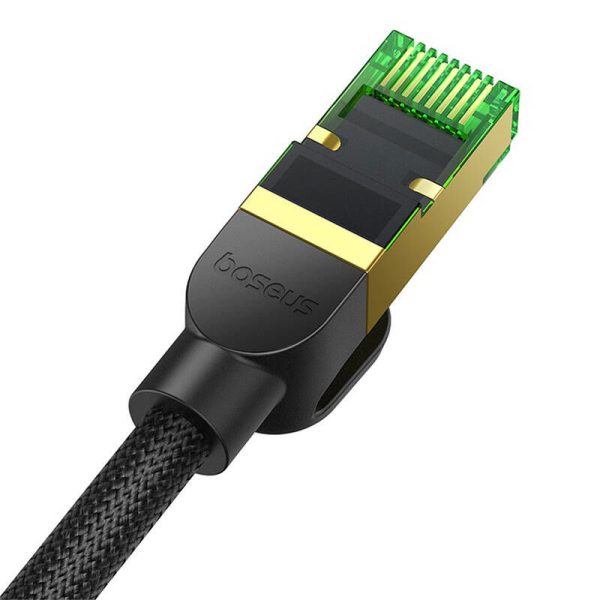 Braided network cable cat.8 Baseus Ethernet RJ45, 40Gbps, 15m (black)