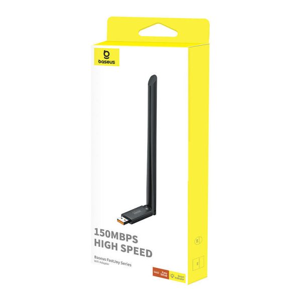 Baseus FastJoy adapter Wi-Fi with antenna, 150Mbps (black)