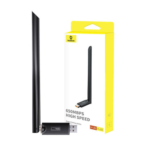 Adapter WiFi with antenna Baseus FastJoy 650Mbps (czarny)