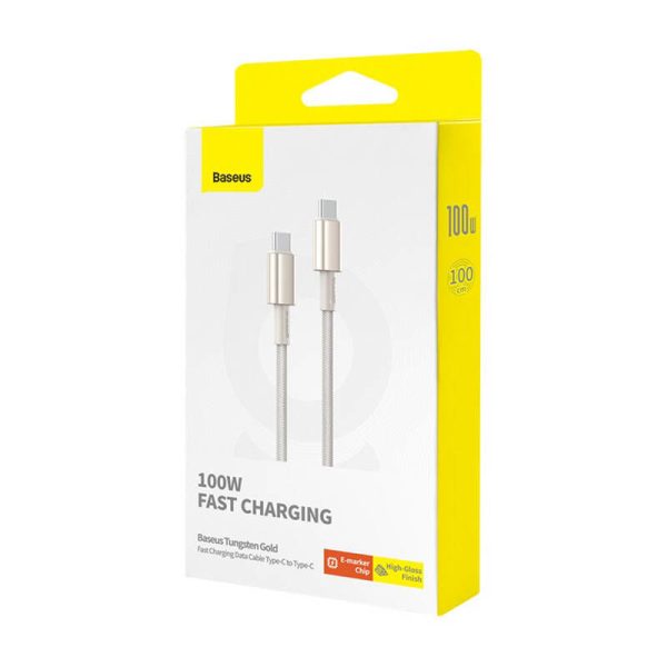 Cable USB-C do USB-C Baseus Tungsten Gold, 100W, 1m (złoty)