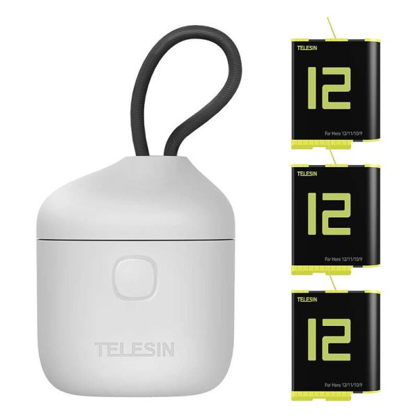 Telesin Allin box triple-channel charger + 3 batteries for GoPro Hero 12 / 11 / 10 / 9 (yellow)