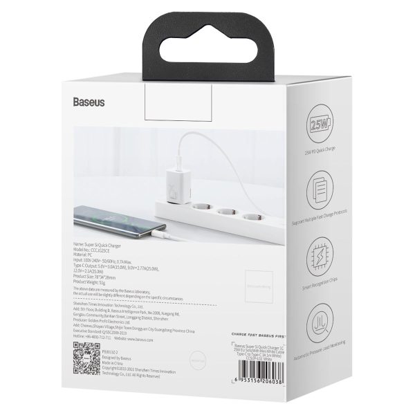 Wall charger Baseus Super Si Quick Charger 1C 25W (white)