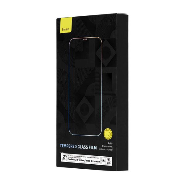 Baseus Crystal Tempered Glass Anti-blue light and Dust-proof 0.3mm for iPhone 14/13/13 Pro (2pcs)