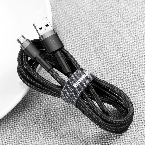 Baseus Cafule USB-kabel voor Micro 2A 3m Grijs+Zwart